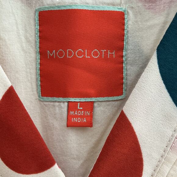 Modcloth Multicolor Pintuck A Line Heart Dress Large Valentine - Picture 3 of 13